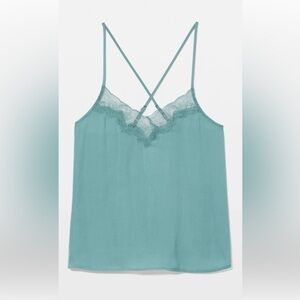 Soma Seafoam Lace-Trim Crossback Cami
